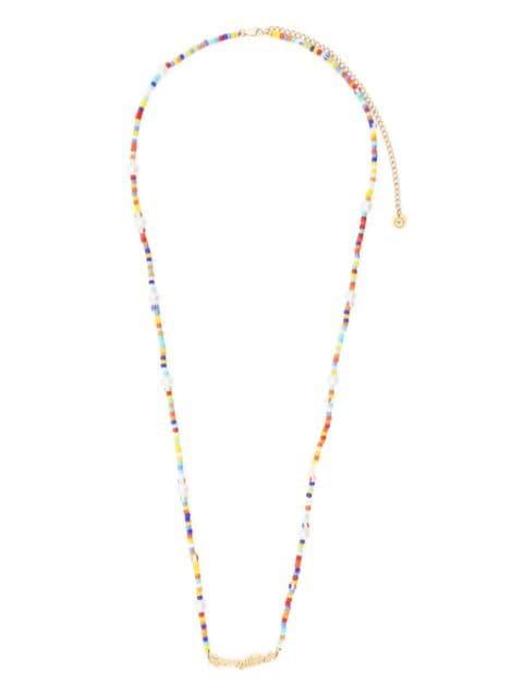logo-lettering bead necklace by SPORTY&RICH