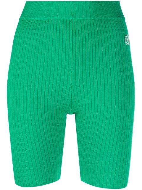 logo-patch ribbed-detailing shorts by SPORTY&RICH
