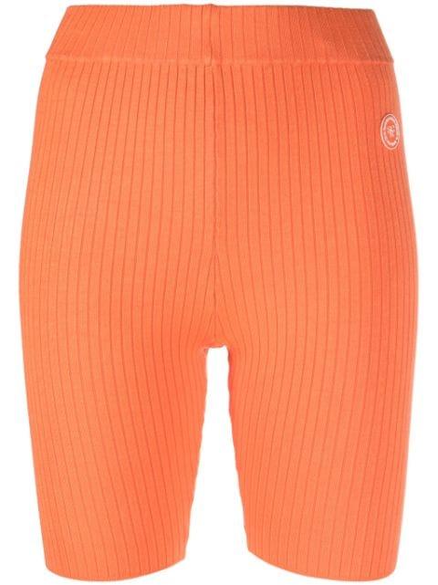 logo-patch ribbed-knit biker shorts by SPORTY&RICH