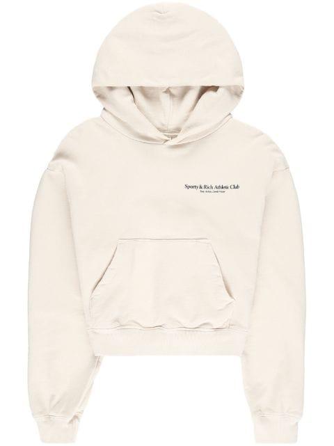 logo-print cotton hoodie by SPORTY&RICH