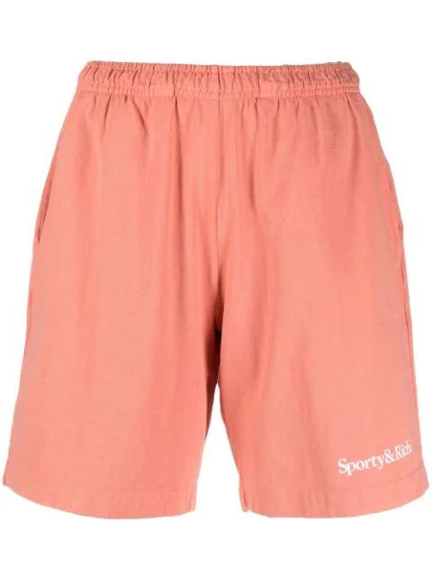 logo-print cotton shorts by SPORTY&RICH