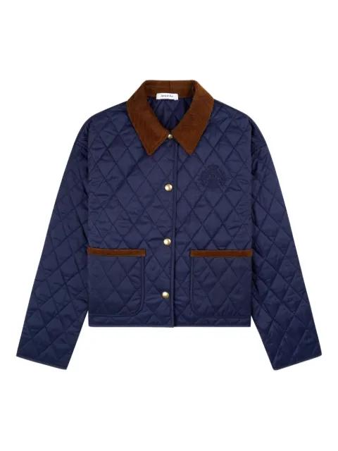 quilted corduroy-collar puffer jacket by SPORTY&RICH