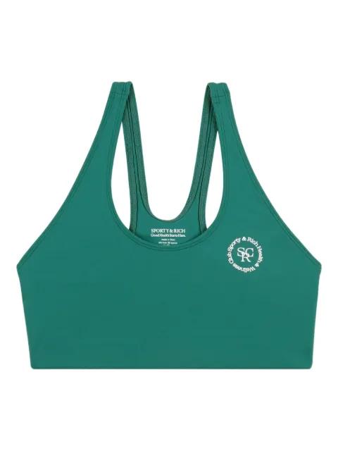 racer-back logo-detail sports bra by SPORTY&RICH