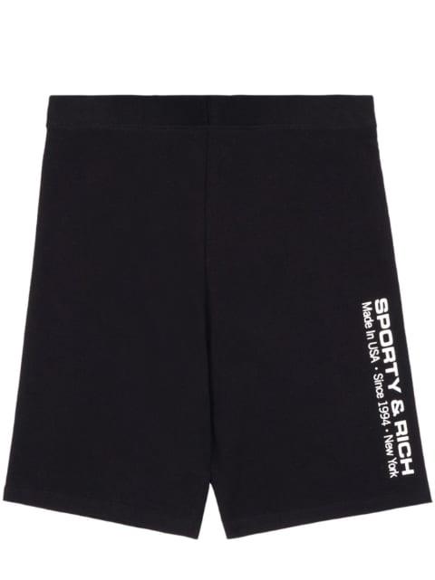 reflective logo-print cycling shorts by SPORTY&RICH