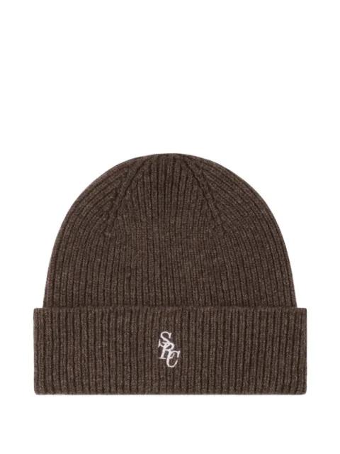 ribbed embroidered-logo beanie hat by SPORTY&RICH