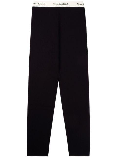 serif-logo ribbed leggings by SPORTY&RICH