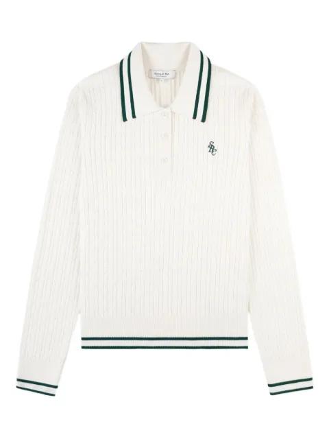 striped cable-knit polo shirt by SPORTY&RICH