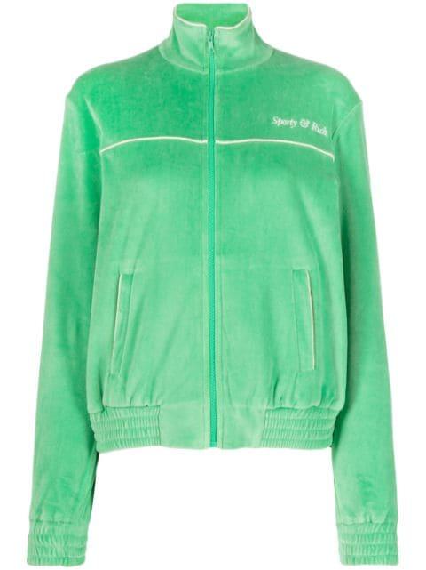 towelling-finish embroidered-logo jacket by SPORTY&RICH