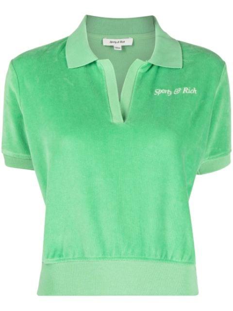 towelling-finish logo-embroidered polo shirt by SPORTY&RICH