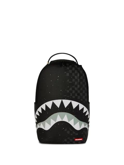 Deep Space Drip shark checkerboard backpack by SPRAYGROUND