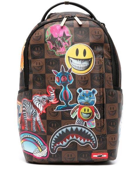 smiley face-print backpack by SPRAYGROUND KID