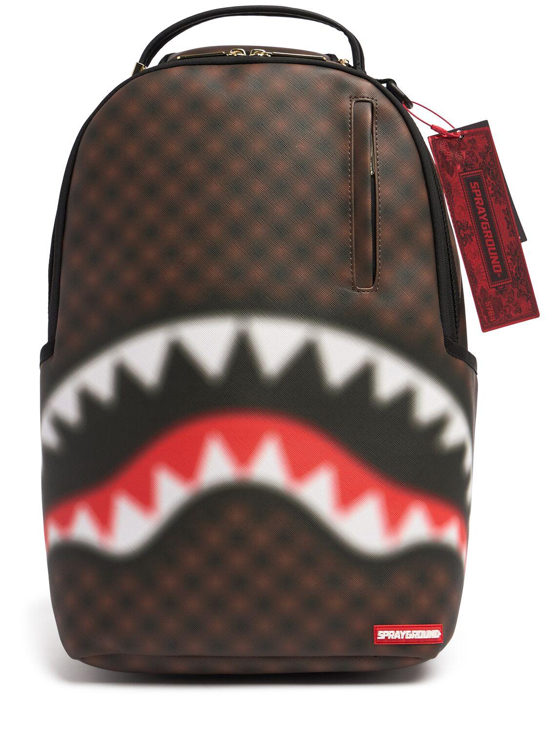 Shark Print Blur Canvas Backpack by SPRAYGROUND