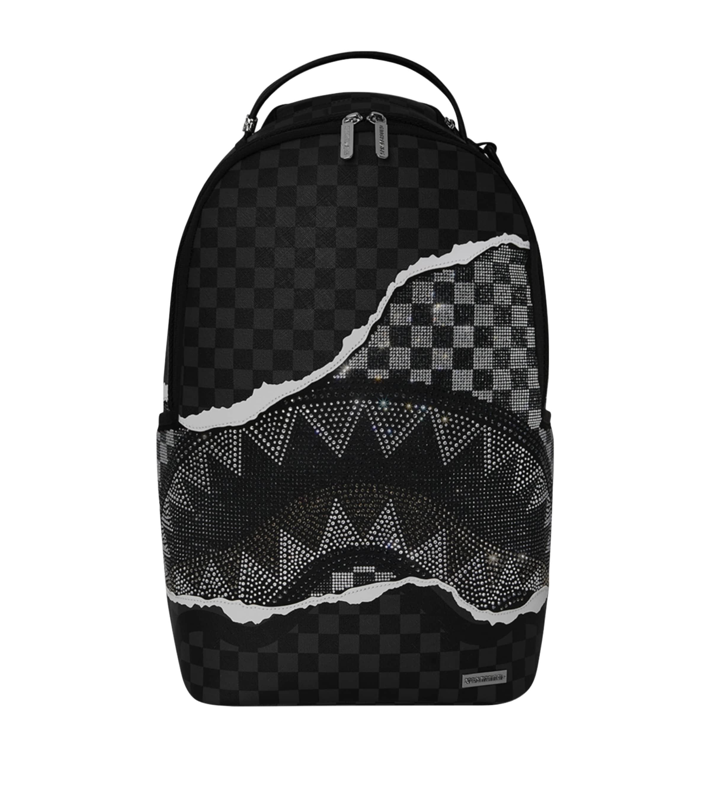Sprayground Crystal-Embellished Check Backpack by SPRAYGROUND