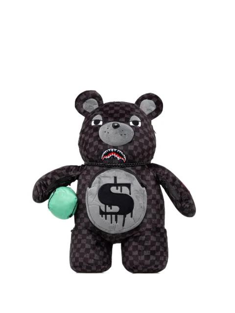 checked-pattern bear-shape backpack by SPRAYGROUND