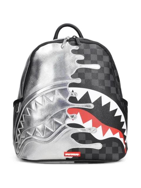 checkerboard shark-mouth backpack by SPRAYGROUND