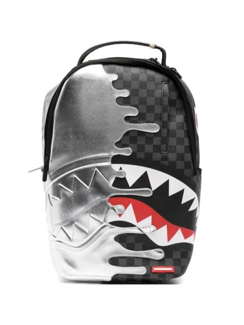checkered metallic-finish backpack by SPRAYGROUND