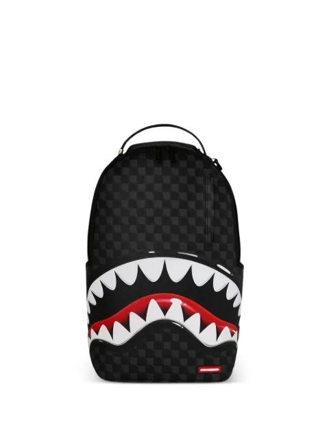 checkered shark-print backpack by SPRAYGROUND