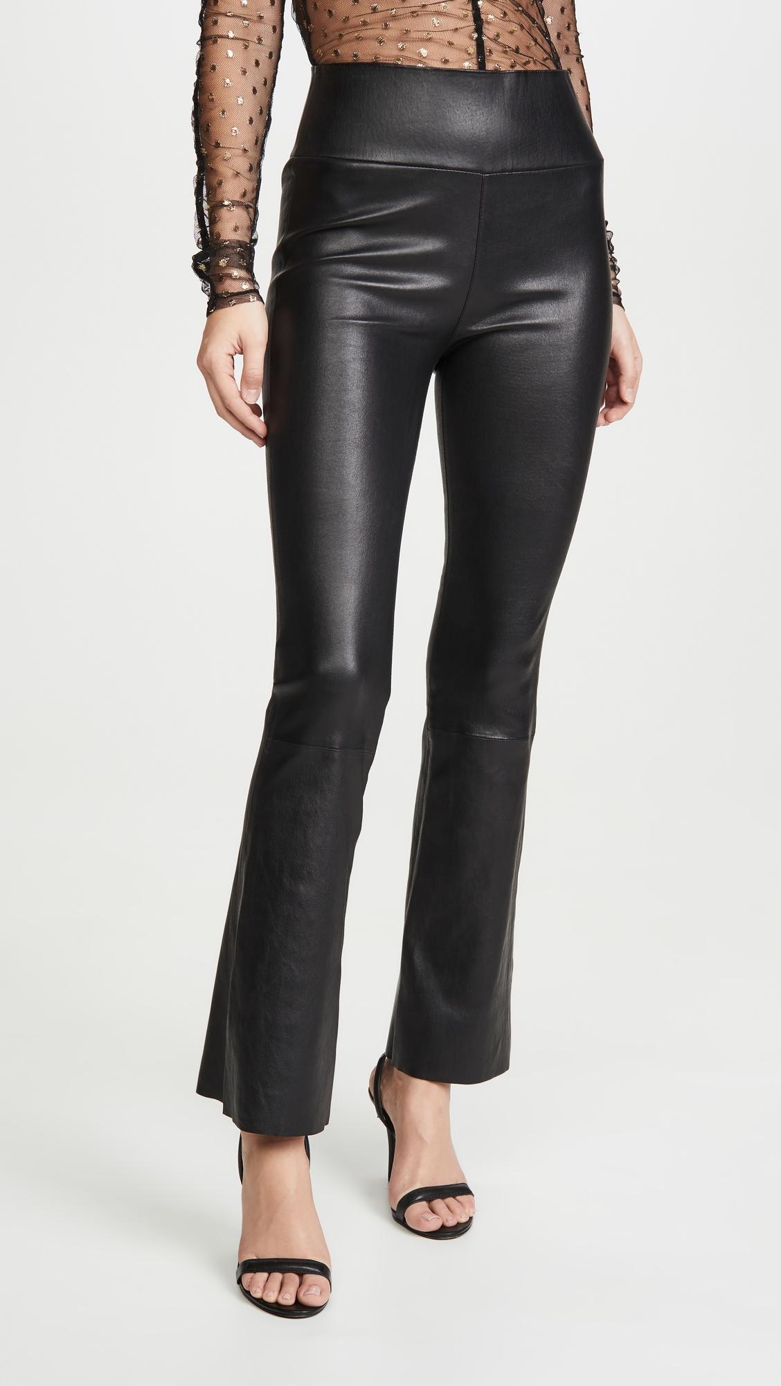 High Waist Leather Ankle Flare Leggings by SPRWMN