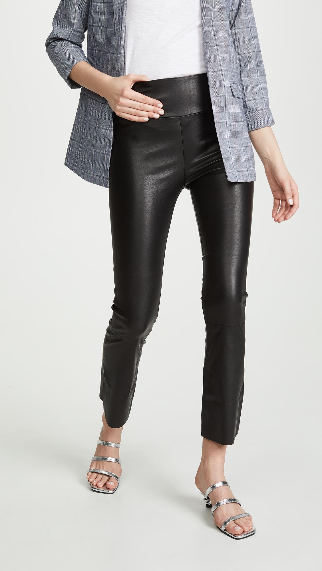 Leather Crop Flare Leggings by SPRWMN
