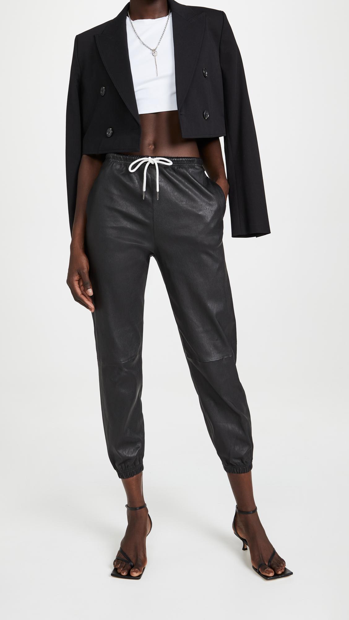 Leather Drawstring Joggers by SPRWMN