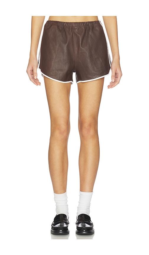 SPRWMN Dolphin Leather Shorts in Chocolate by SPRWMN