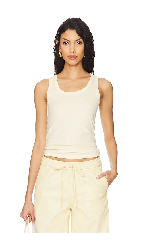 SPRWMN Fitted Scoop Tank Top in Yellow by SPRWMN