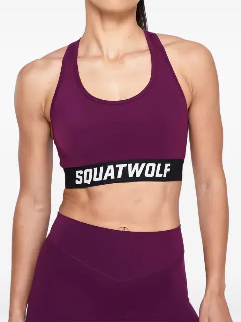 racerback logo-detail sports bra by SQUATWOLF