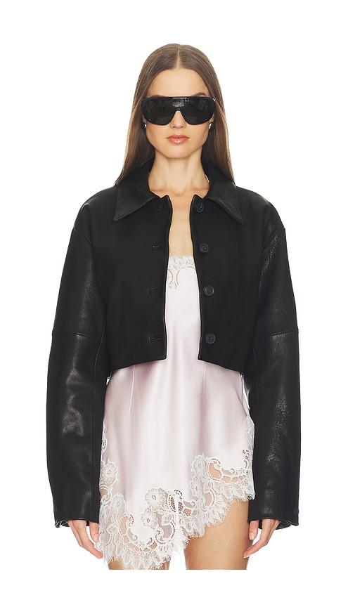 SRG Alina Leather Jacket in Black by SRG