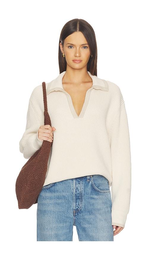 SRG Dae Contrast Polo Sweater in Ivory by SRG