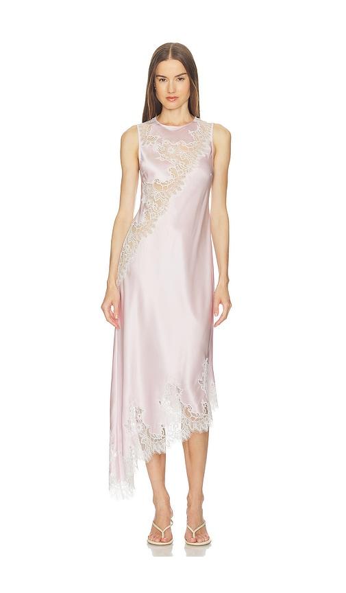 SRG Ellis Silk Midi Dress in Pink by SRG