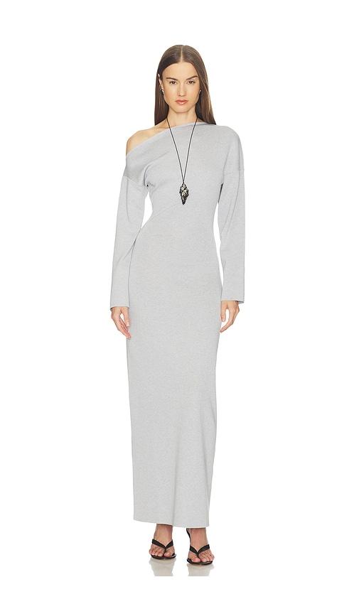 SRG Lesly Off Shoulder Knit Dress in Light Grey by SRG