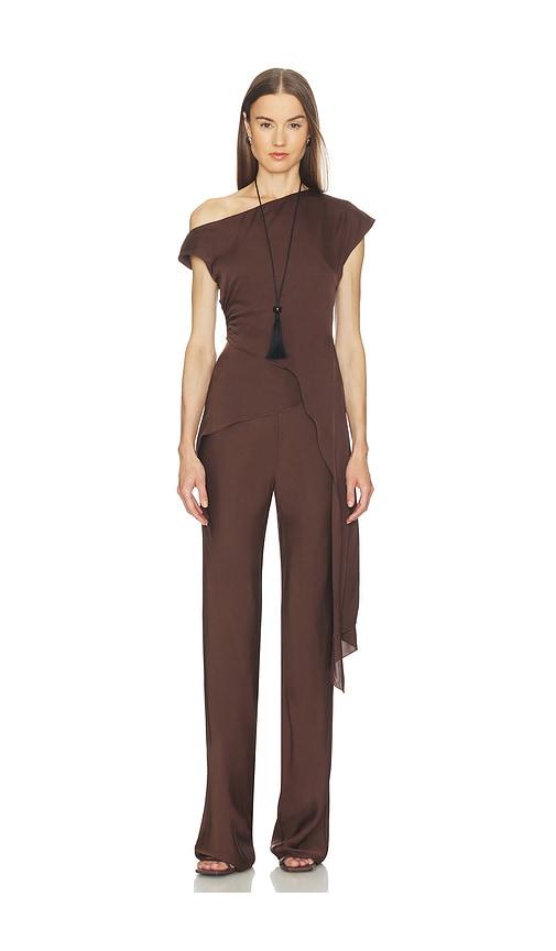 SRG Selena Silk Top in Brown by SRG