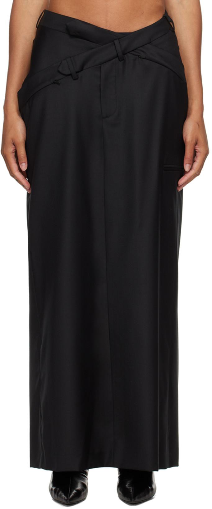 Black Staff Maxi Skirt by SRVC STUDIO