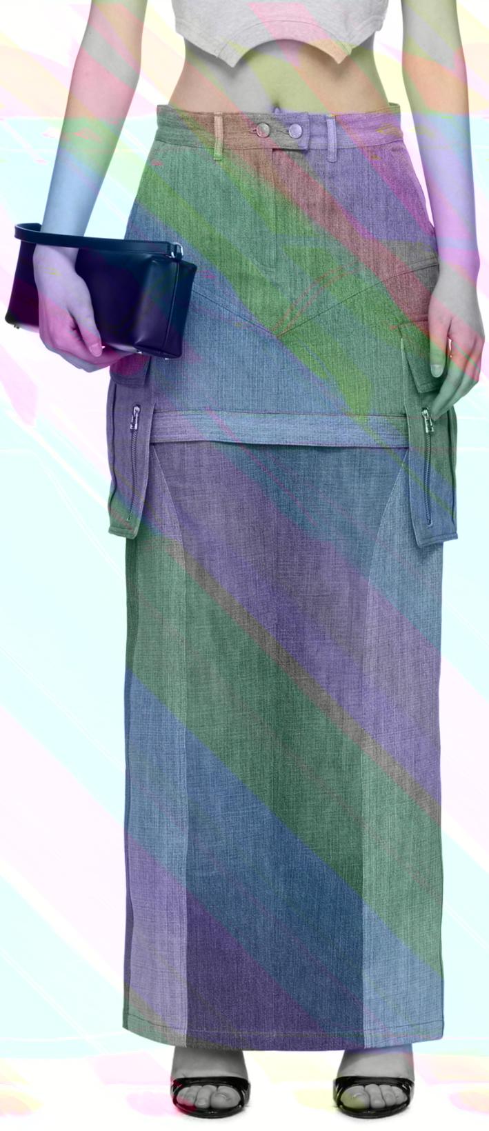 Blue Uma Denim Midi Skirt by SRVC STUDIO