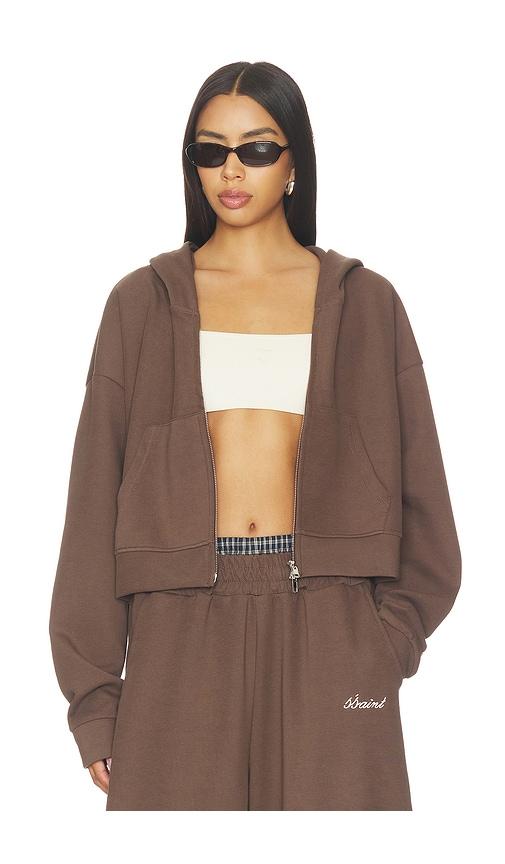 SSAINT Cropped Hoodie in Brown by SSAINT