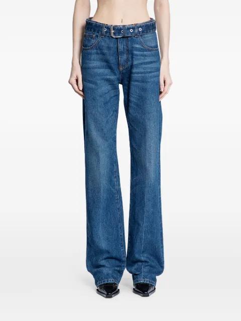 belted denim jeans by SSHEENA
