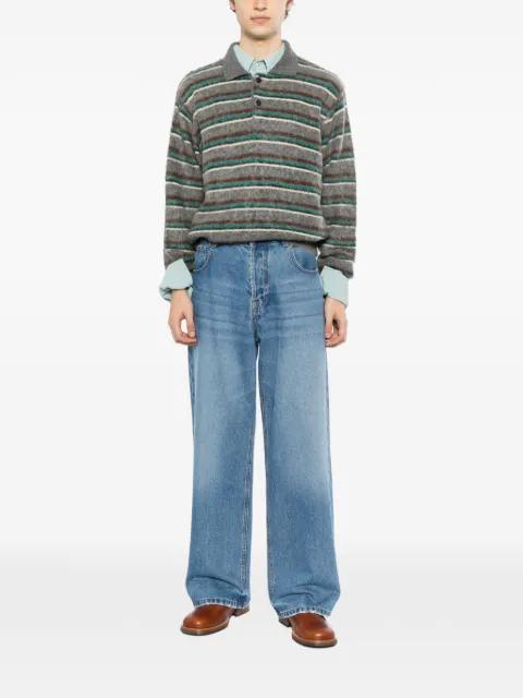 ribbed long-sleeve polo by SSSTEIN