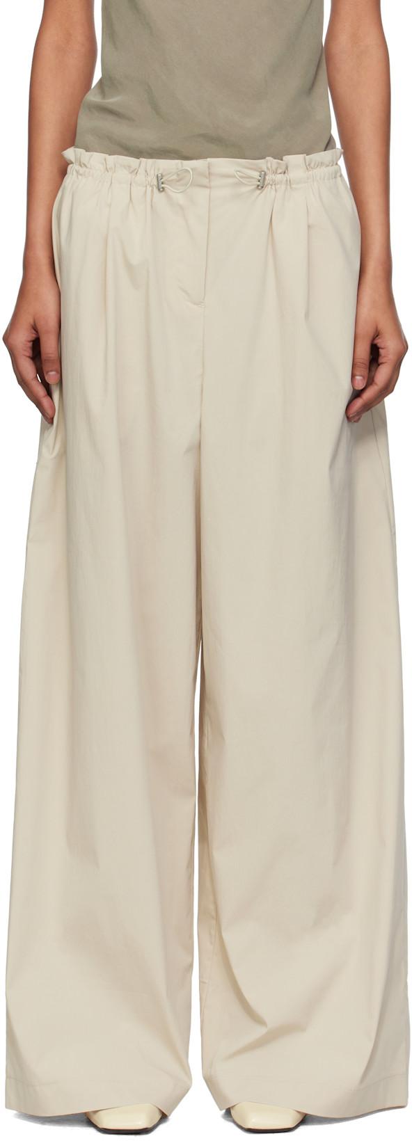 Beige Petit Paperbag Waist Trousers by ST. AGNI