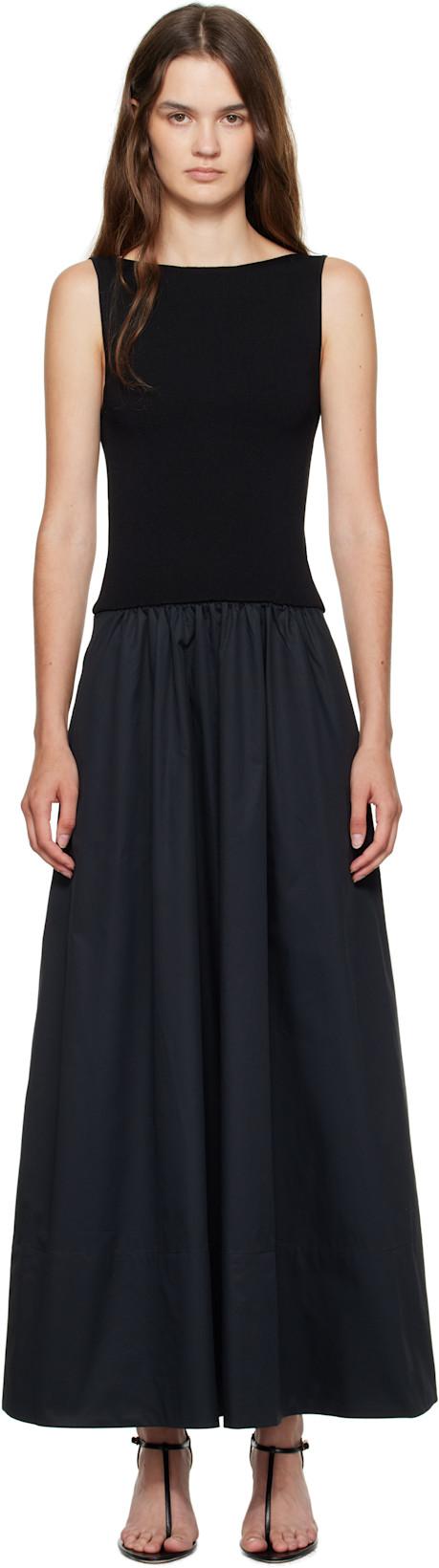 Black Bateau Cutout Dress by ST. AGNI
