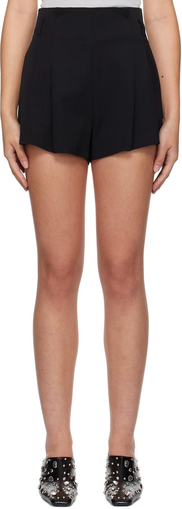 Black Paperbag Waist Shorts by ST. AGNI