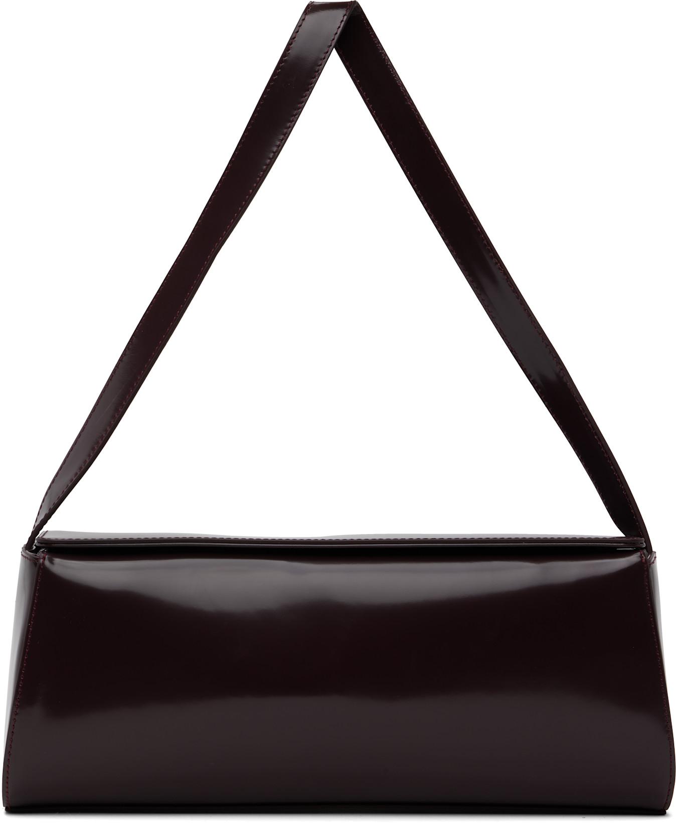 Burgundy East West Baguette Bag by ST. AGNI