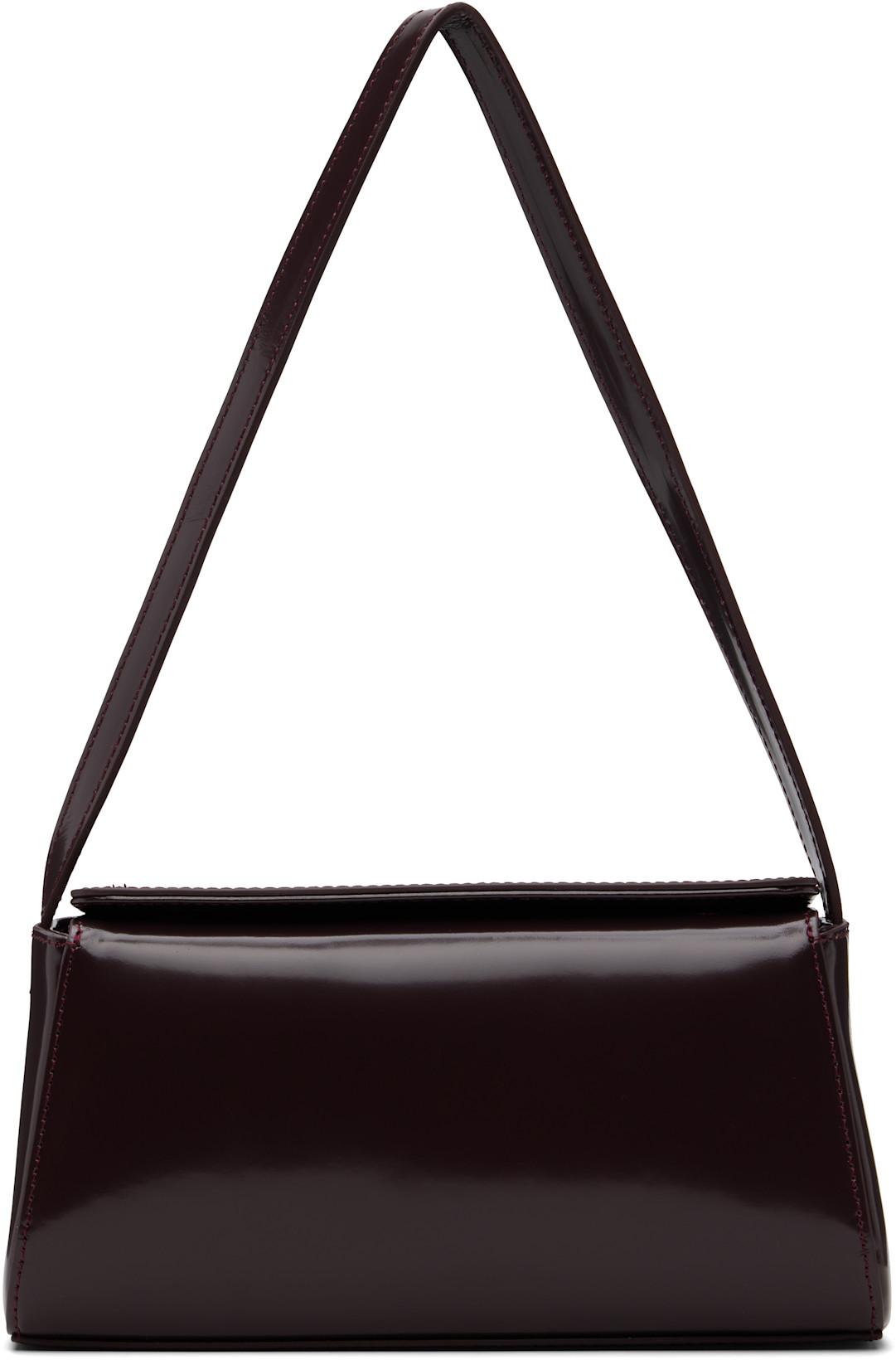 Burgundy Mini Baguette Bag by ST. AGNI