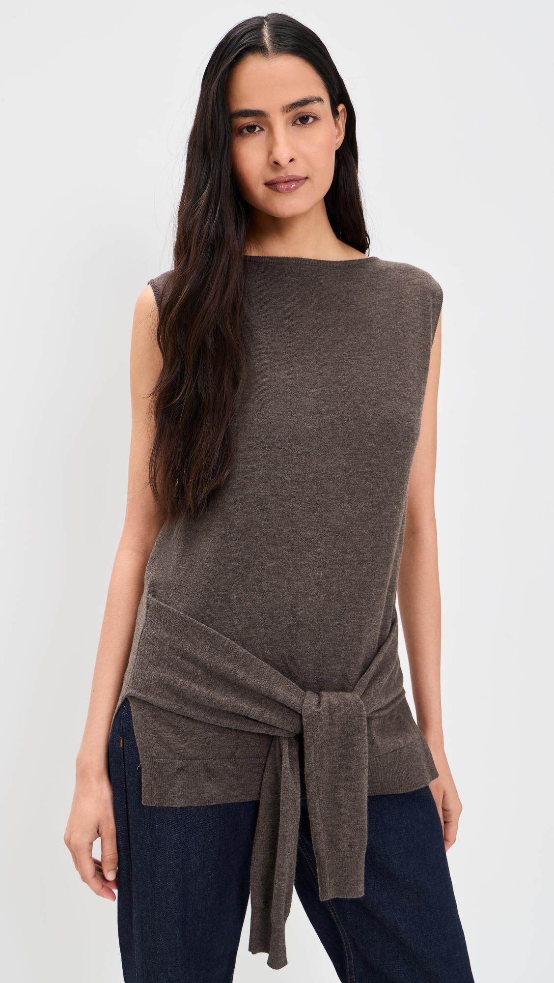 Fine Merino Tie Waist Top by ST. AGNI