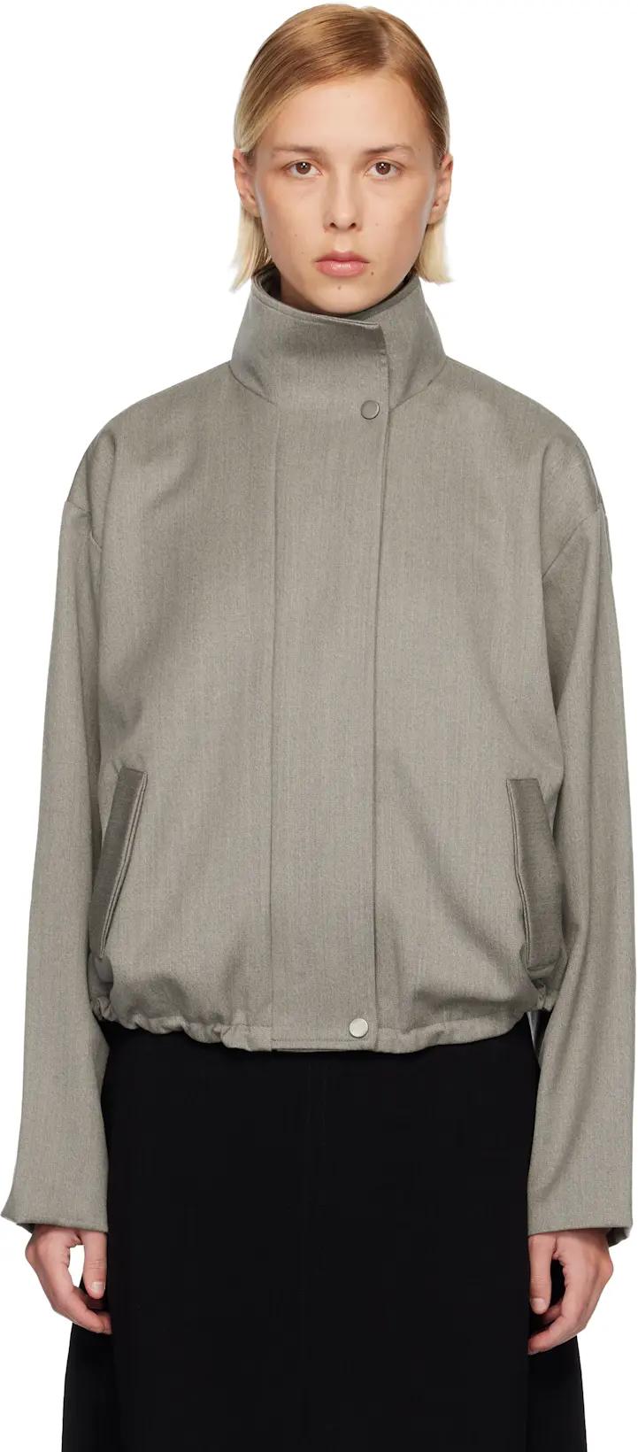 Gray Oupa Flight Jacket by ST. AGNI