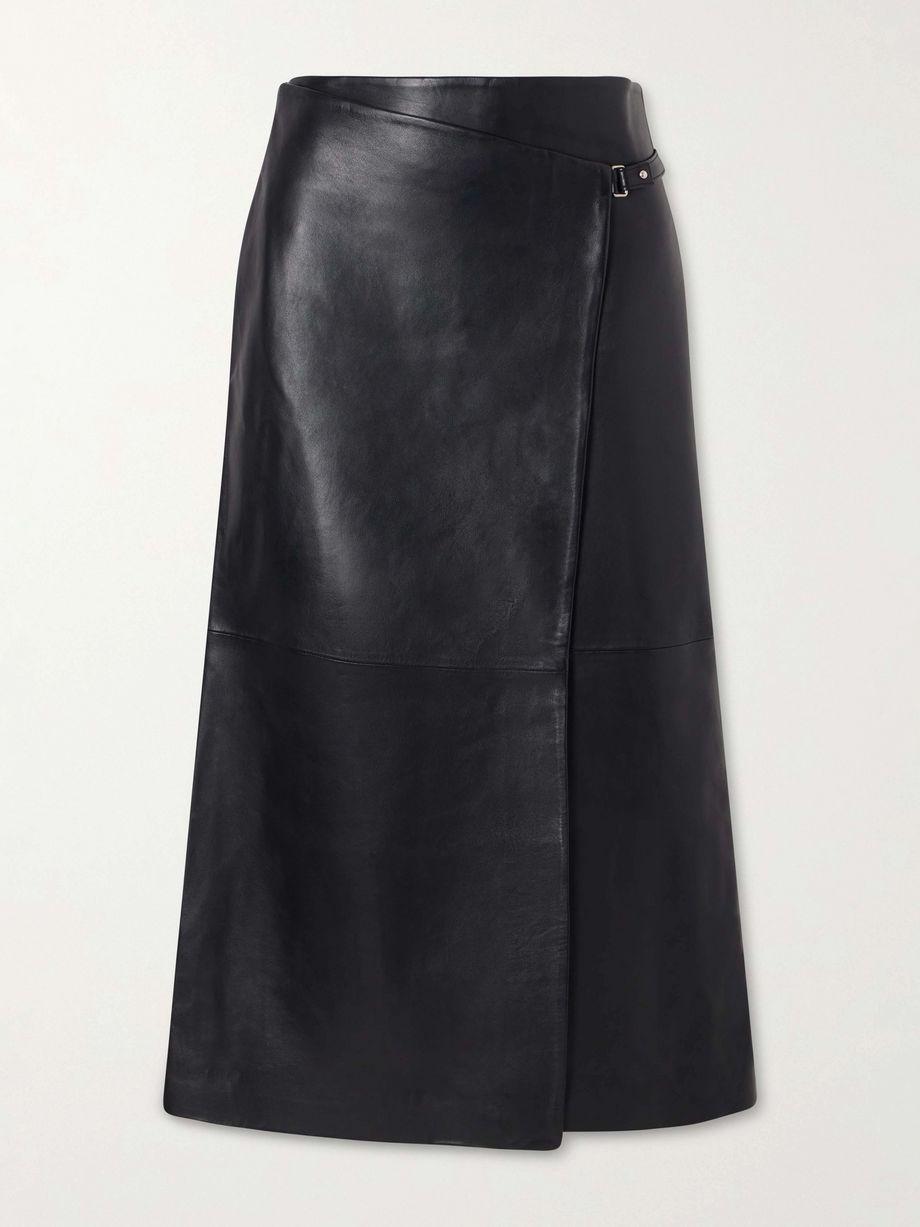 Leather midi wrap skirt by ST. AGNI