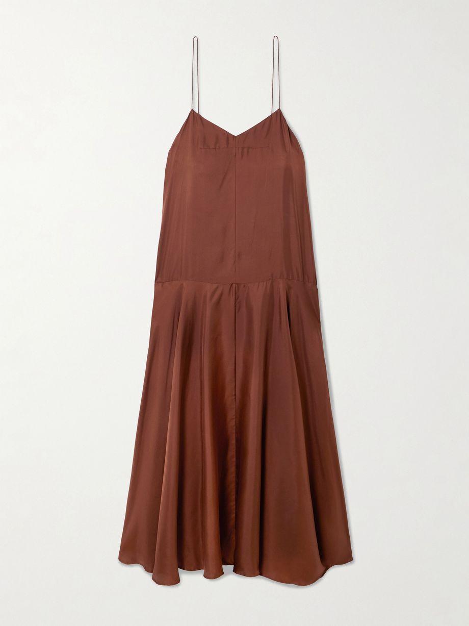 Silk-twill maxi dress by ST. AGNI