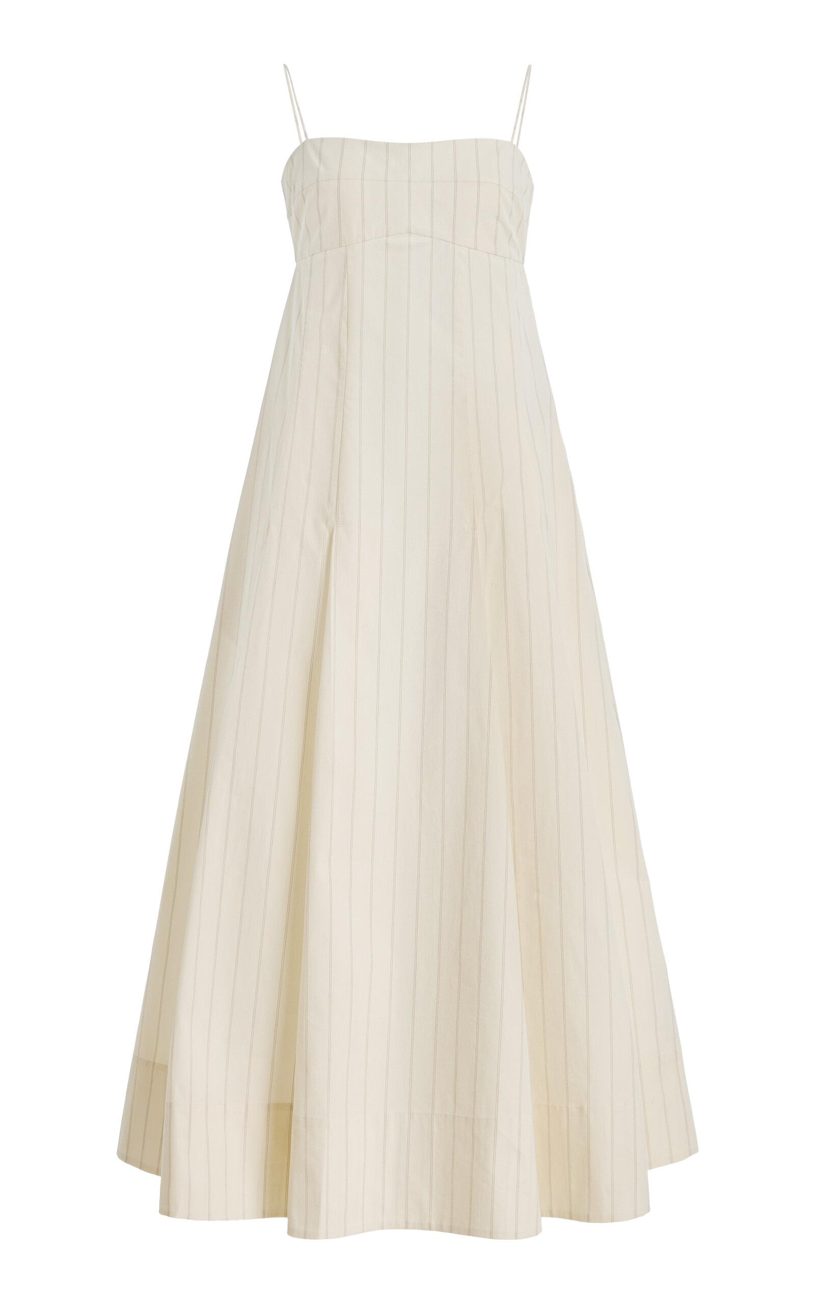 St. Agni Everyday Pleatedtriped Cotton-Blend Midi Dress - Moda Operandi by ST. AGNI