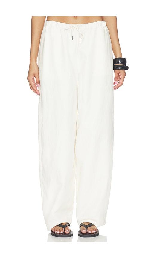 St. Agni Fine Drawstring Relaxed Pants in Ivory by ST. AGNI