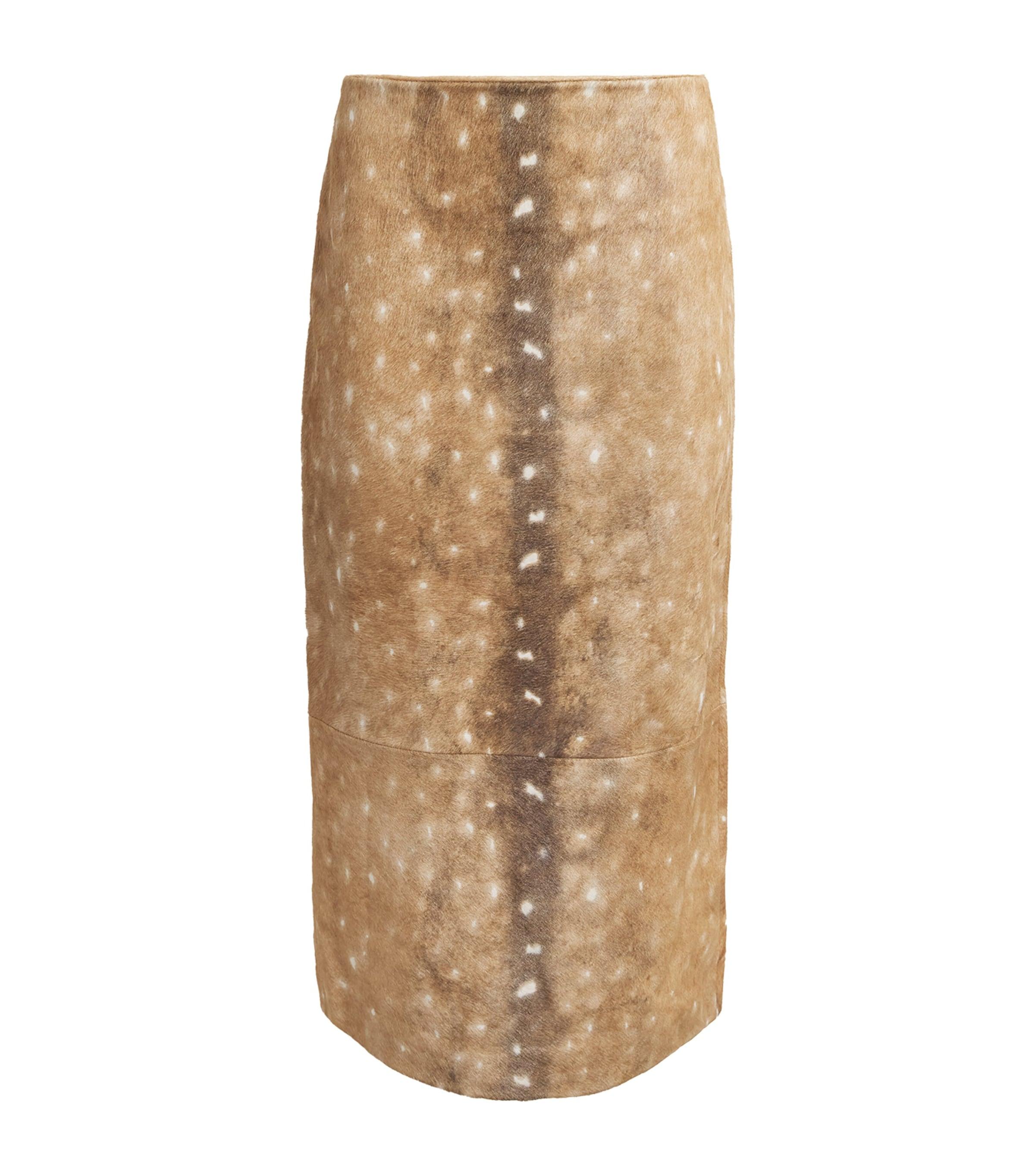 St. Agni Leather Fawn Midi Pencil Skirt by ST. AGNI