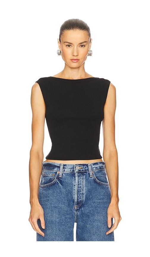 St. Agni Organic Cotton Ballerina Top in Black by ST. AGNI